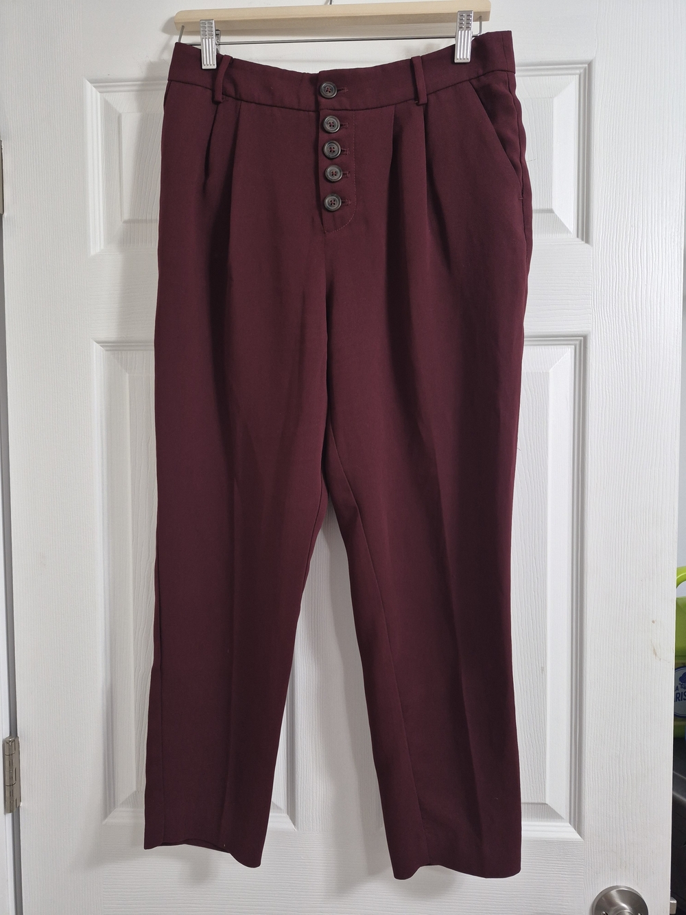 Anthropologie Tailored High-Waist Pants in Wine Burgundy